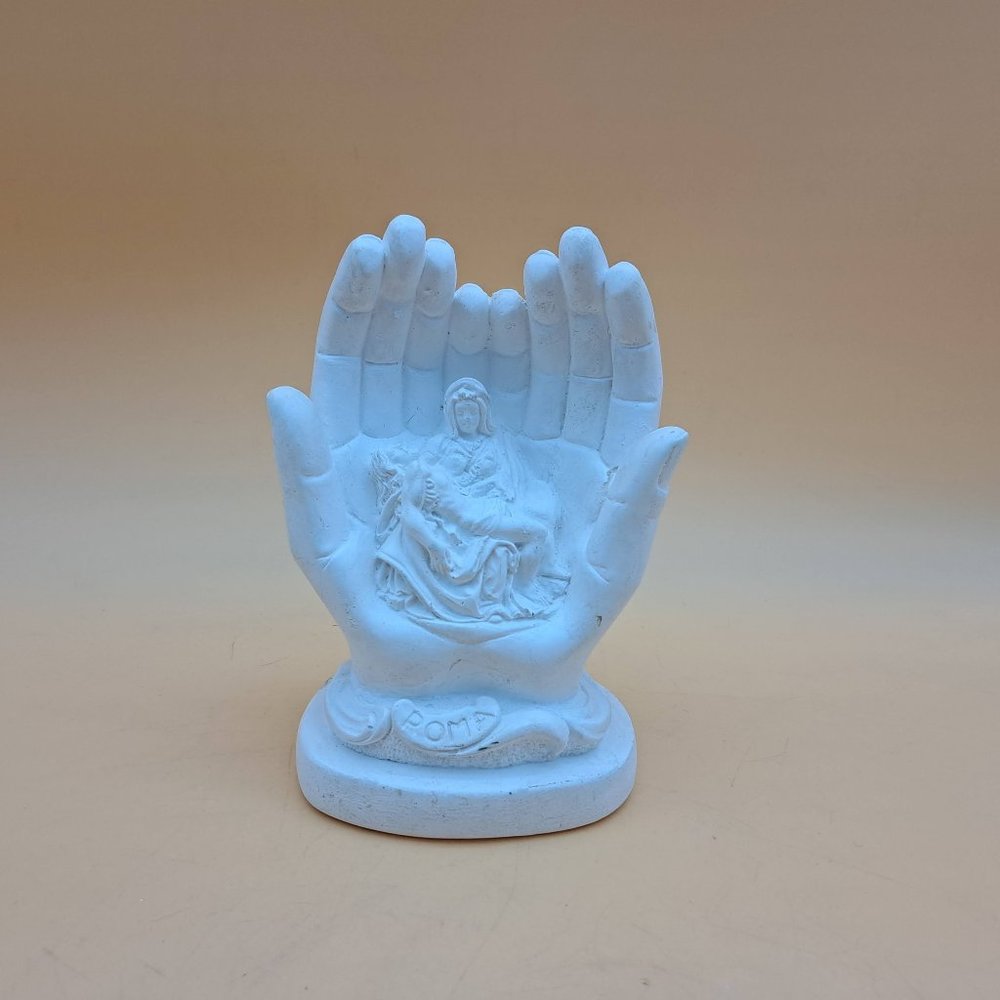 Vintage Plaster Statue of The PIeta In Hand